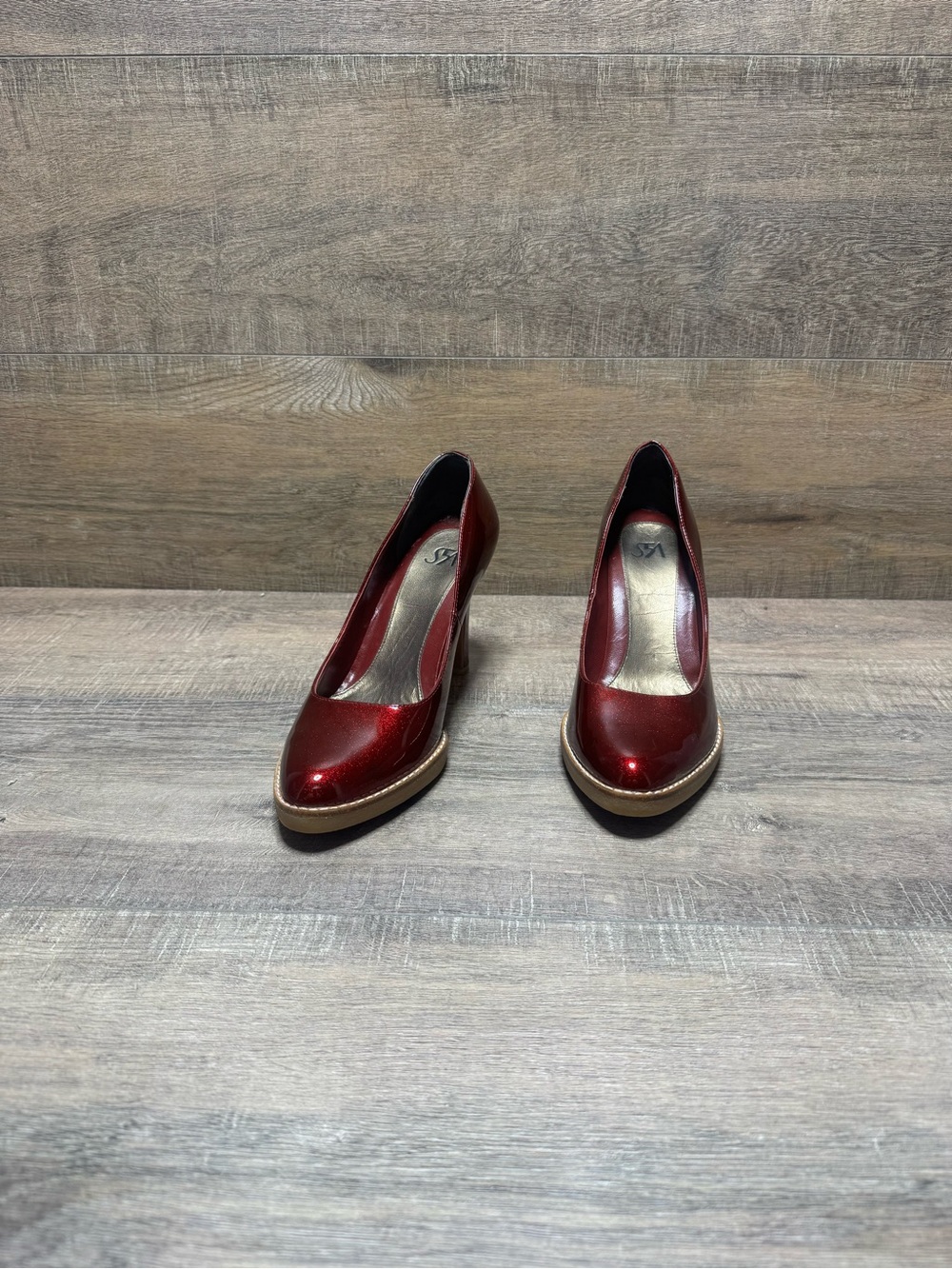 Saks Fifth Avenue Shiny Red Patent Platform Pumps